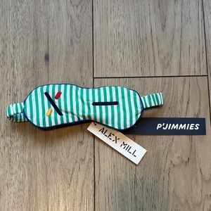 Alex Mill P’Jimmies Green and White Stripe Sleeping Mask New with Tags